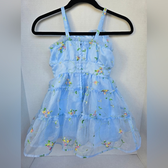 BCBGirls Light Blue Floral Embroidered 5T Girls Dress - Picture 4 of 8